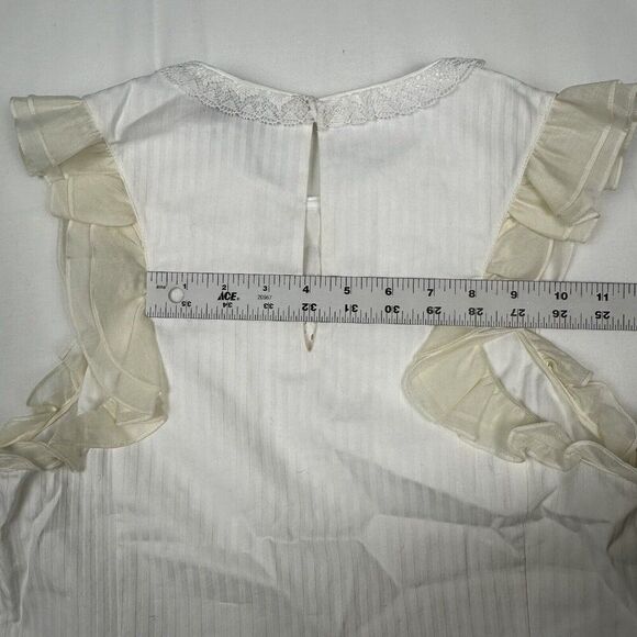 NWT Coach Sleeveless Cotton‎ Silk Ruffle Top Size 4 Lace Eyelet Studded Feminine - Picture 14 of 15